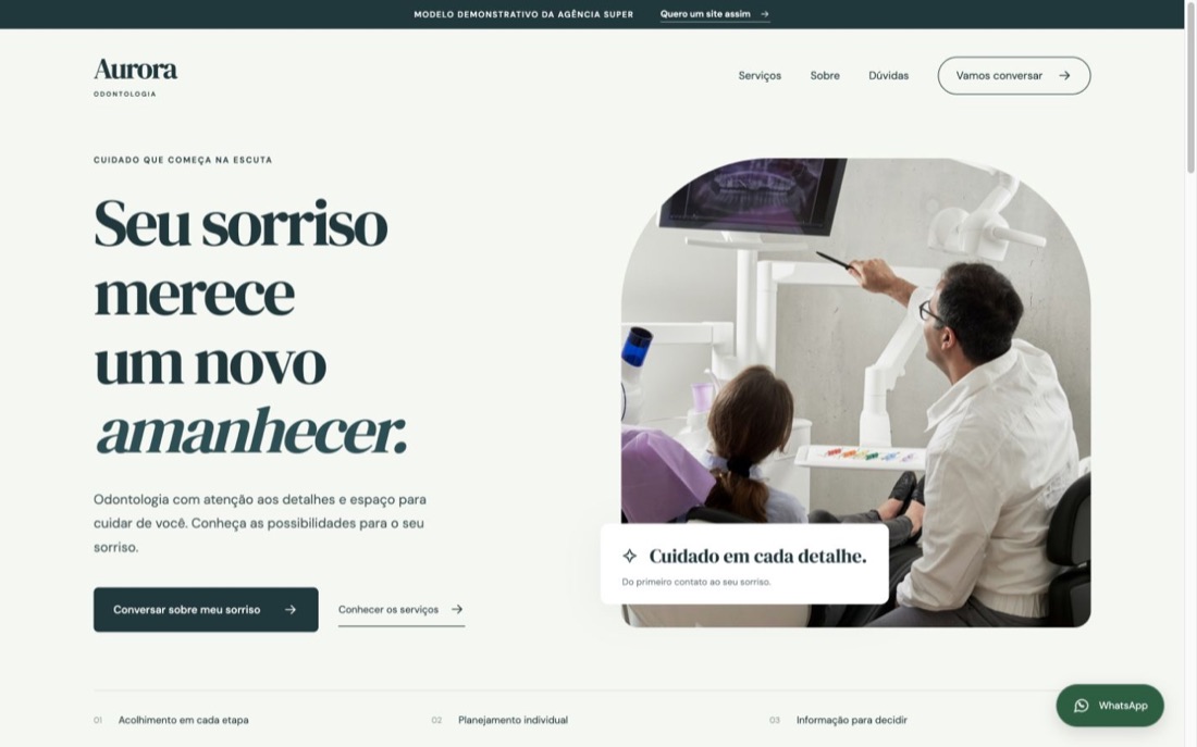 Modelo profissional de odontologia da Agência Super