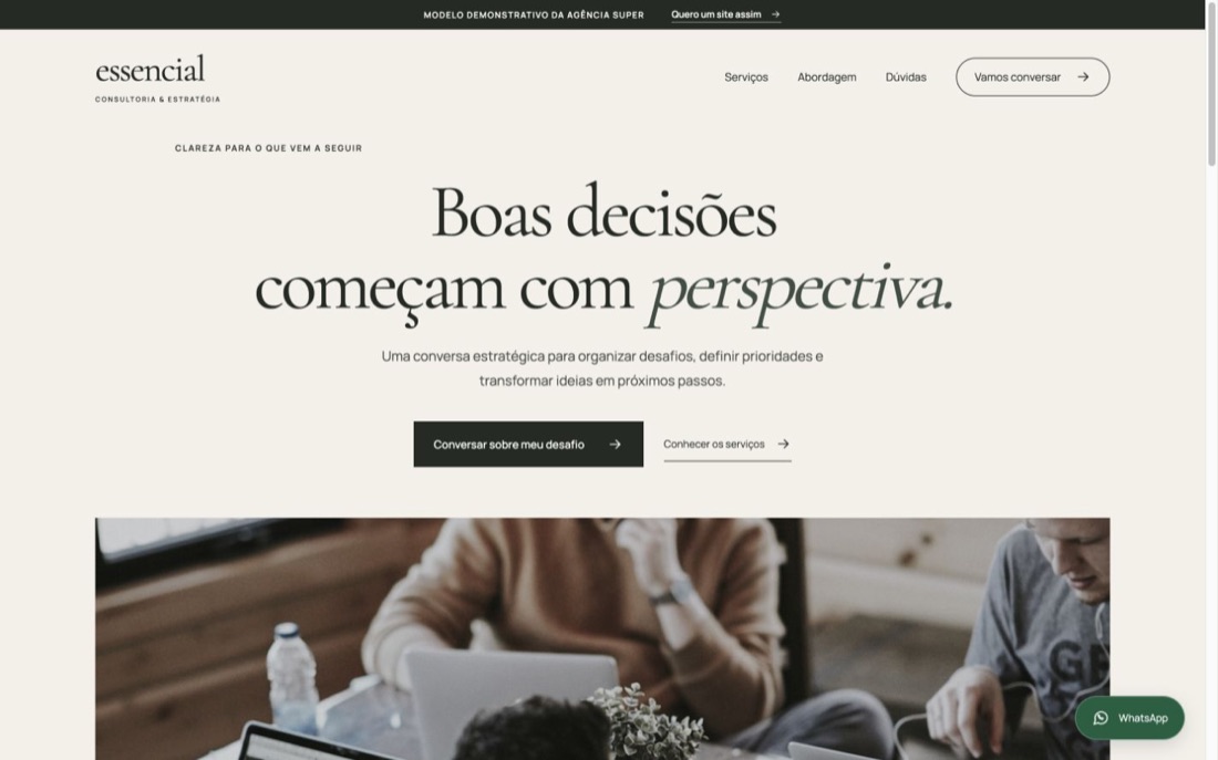 Prévia real do modelo essencial para Geral — profissional e consultoria