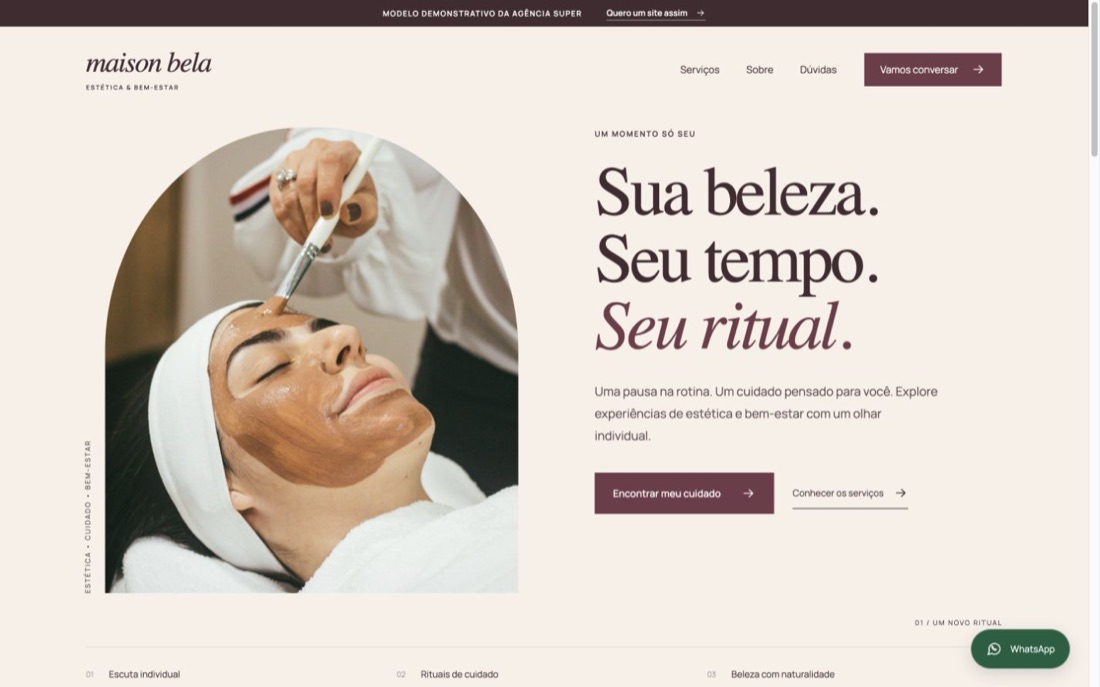 Modelo editorial de estética da Agência Super